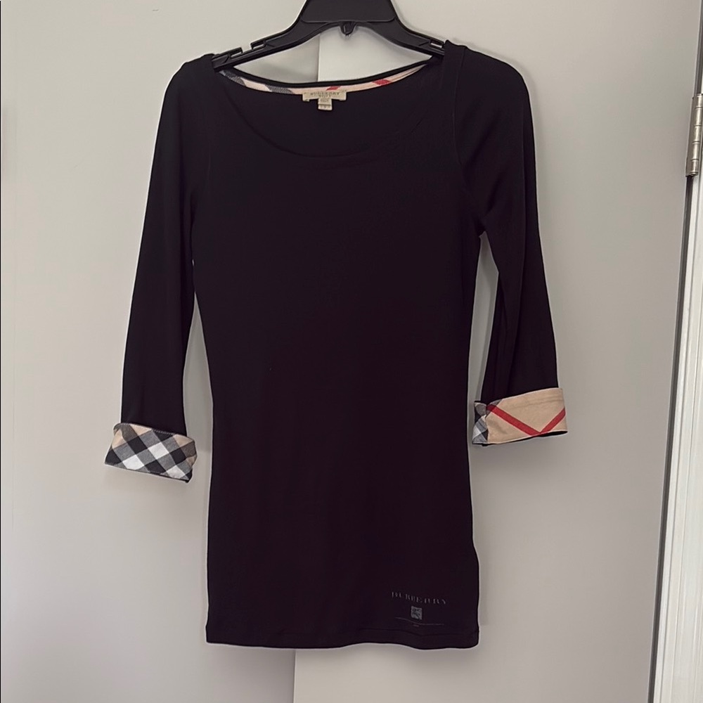 Burberry Brit Black Top with Red and Gray Details